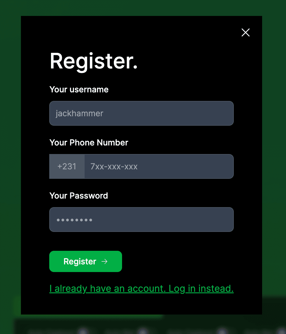 register/login 